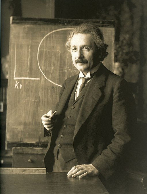1921年愛因斯坦在維也納講學的照片（圖片來源：wiki）