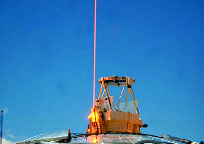 美國空軍實驗室以Nd：YAG雷射做太空測驗（圖片來源：Starfire Optical Range）