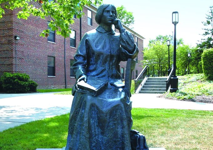位於霍拔特與威廉史密斯學院校園內的布萊克威爾紀念銅像（圖片來源：http://himetop.wikidot.com/elizabeth-blackwell-s-monument）