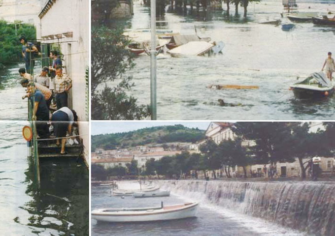 克羅埃西亞的維拉盧卡港灣的氣象海嘯事件，造成港內和周邊城市淹水。（圖／http‭://‬mirabilissimo100‭.‬wordpress.com‭/?‬s=Vela+Luka）