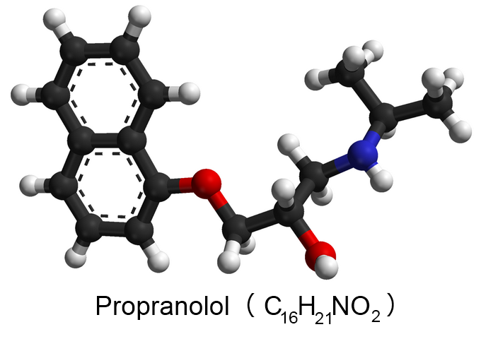 降血壓藥propranolol的3D模型。（圖／Wikipedia）