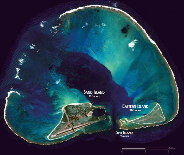 中途島是夏威夷西北方兩千公里海面上的珊瑚礁小島。（圖／U.S. Fish and Wildlife Service，Wikipedia）