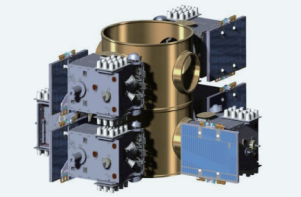 福衛七號第一組 6 枚衛星將安裝在酬載衛星轉接器上。
