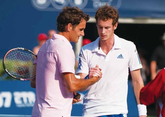 蘇格蘭職網好手Andy Murray（右）與瑞士好手Roger Federer（圖／Johnwnguyen）