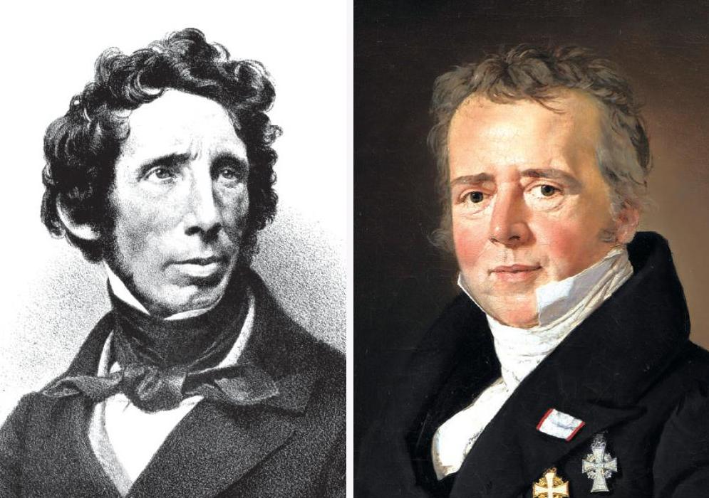 在1825年時，德國化學家維勒（左圖）和丹麥化學家奧斯特（右圖）用還原的方法提煉出鋁。