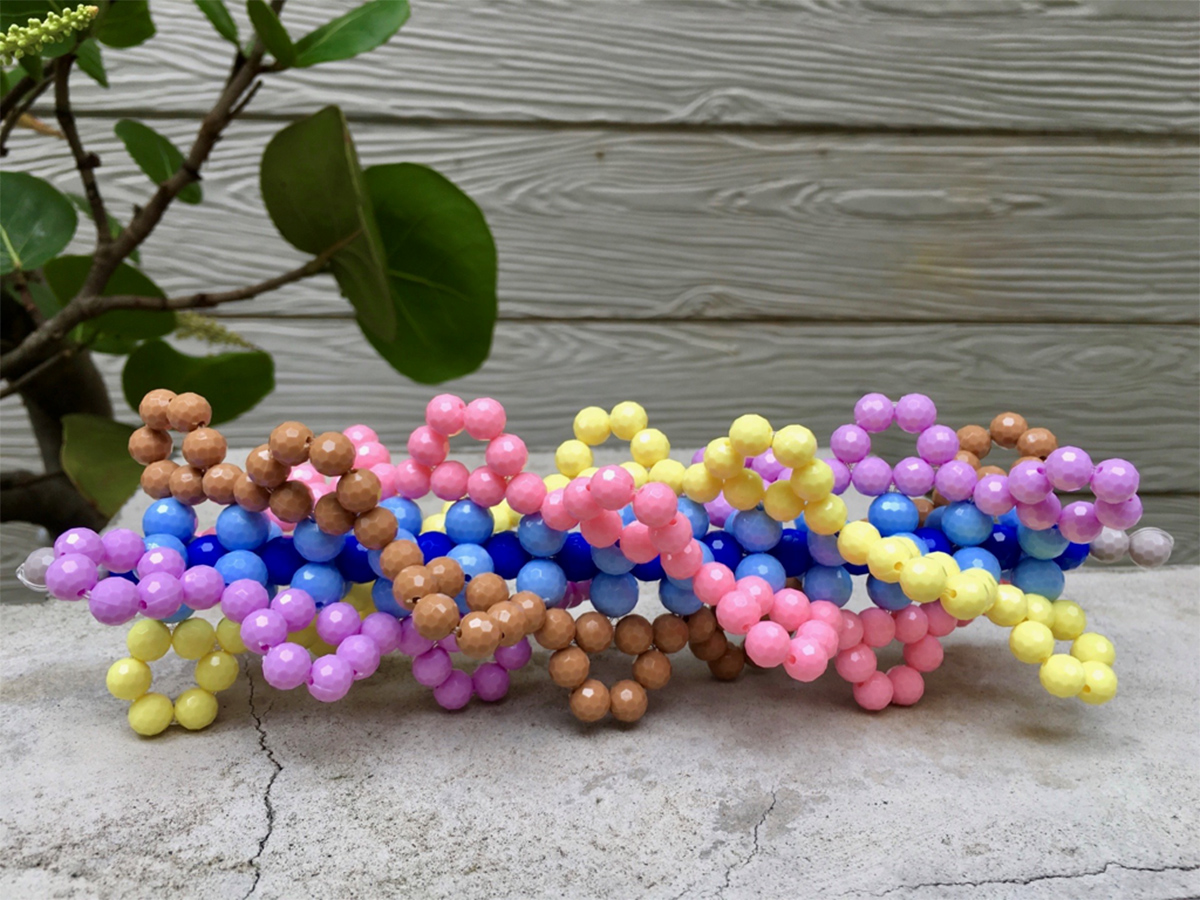 十七核金屬串分子串珠模型。 （圖片來源：左家靜）