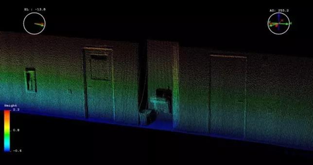 LiDAR針對牆及飲水機的3D掃描。（圖片來源：T客邦／：https://reurl.cc/9zd8a）