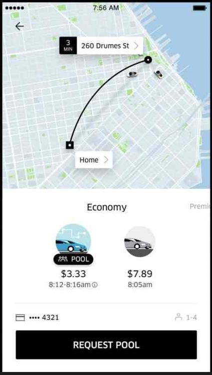 圖片說明：Uber APP派遣車輛介面。（圖片來源：Tim Herbig／網址：https://goo.gl/oAzHwg）