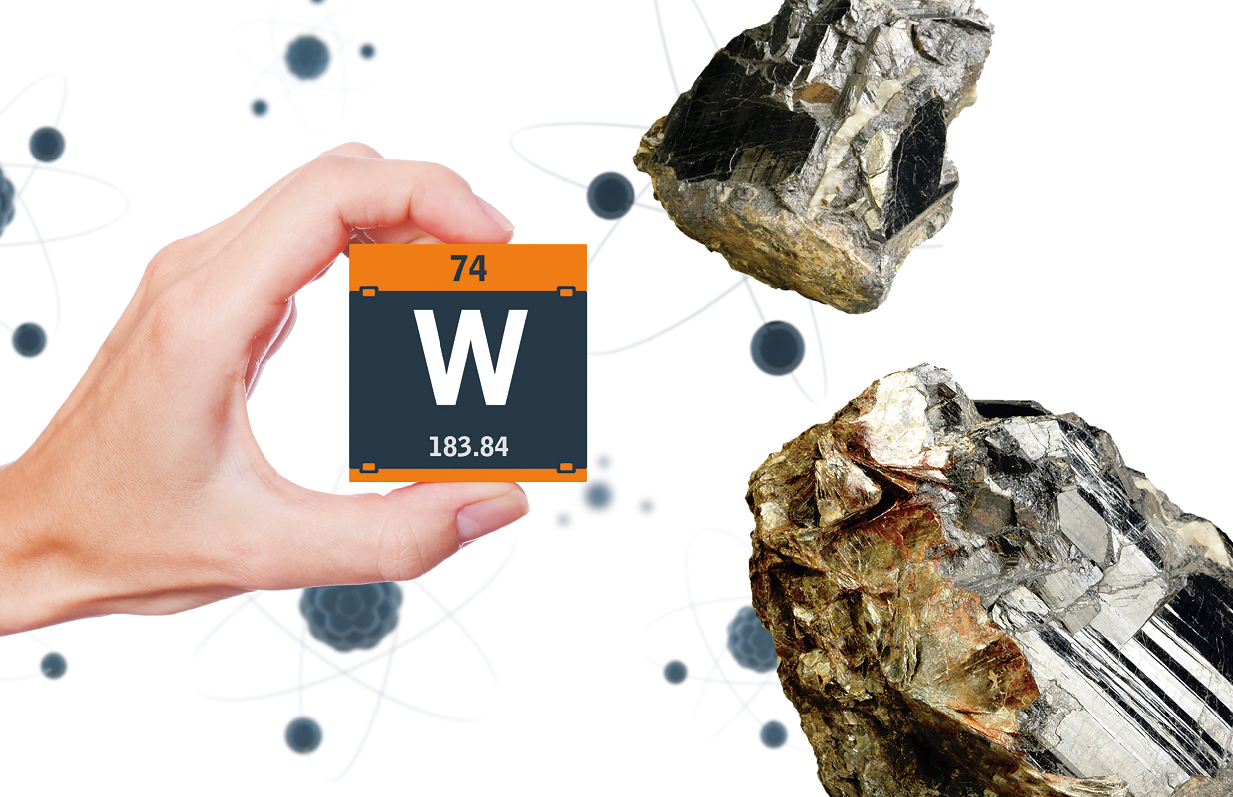 目前世界上最難熔的金屬是「鎢」（W），人們稱它為「耐熱金屬冠軍」。（圖片來源：種子發）