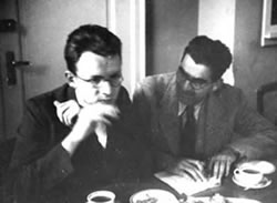 卡西米爾（Hendrik Casimir，左）和魏斯科普夫（Victor Weisskopf）於1934 年