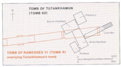 圖坦卡門之墓結構（圖／《The complete Tutankhamun》）