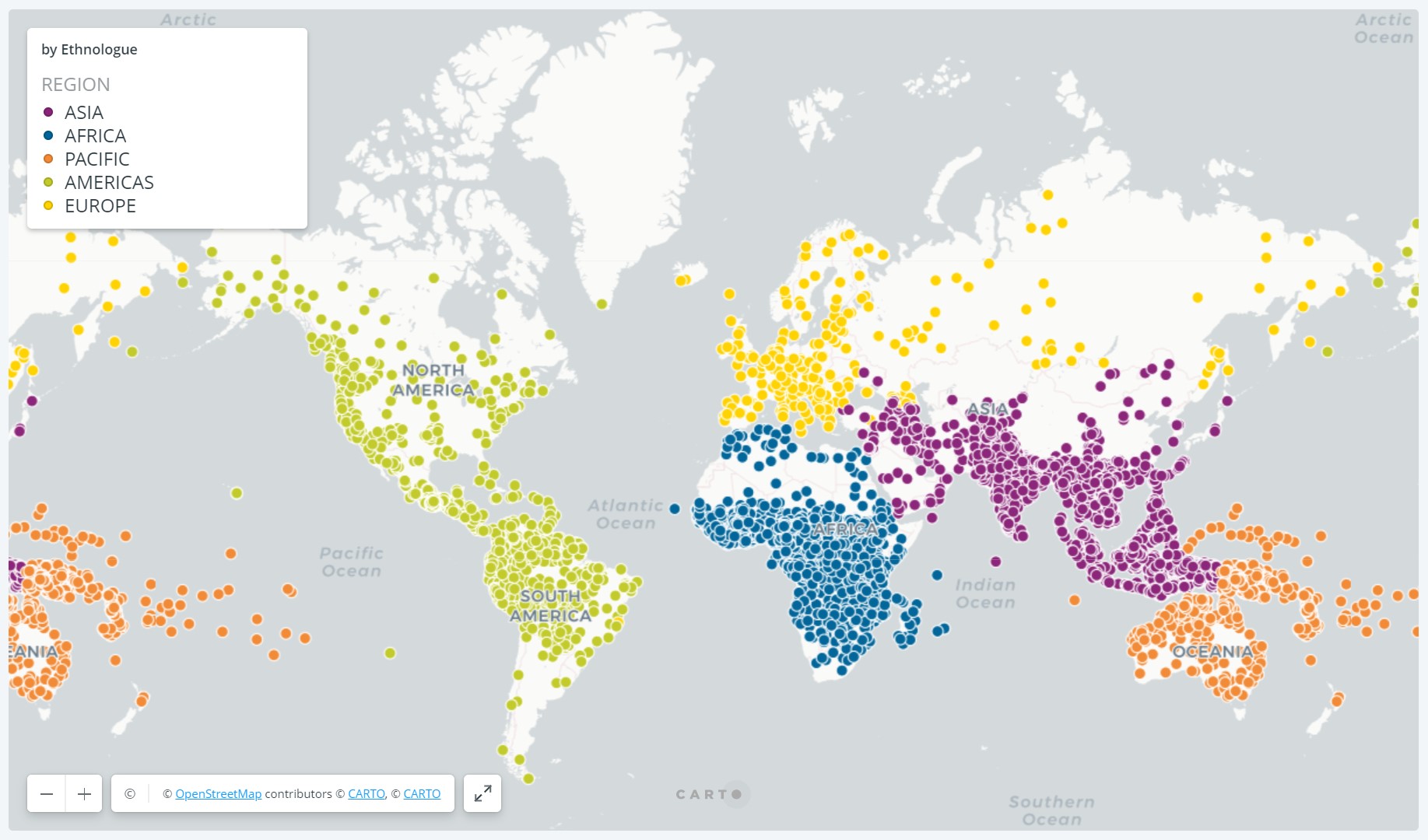 民族語言網2020年列出了7,117種現存語言，分為124個語系。（圖／Ethnologue）