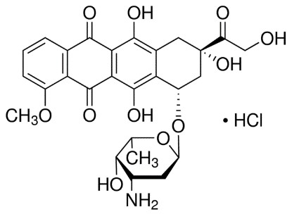阿黴素Doxorubicin(簡稱Dox)化學結構式。（圖／林泱蔚教授團隊提供）